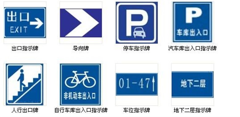 车库、道路指向广告牌